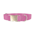Pink Snake Pattern Dog Collar - metal silver