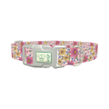 Floral Meadow Dog Collar - plastic silver
