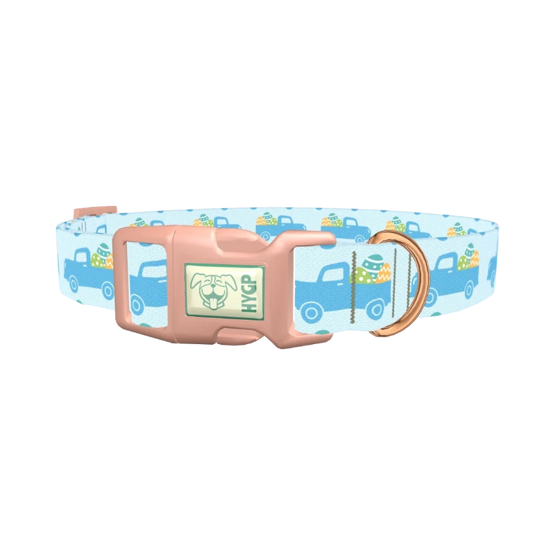 Easter Truck Dog Collar - plastic rose gold