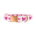 Valentine Ribbon Dog Collar - metal rose gold