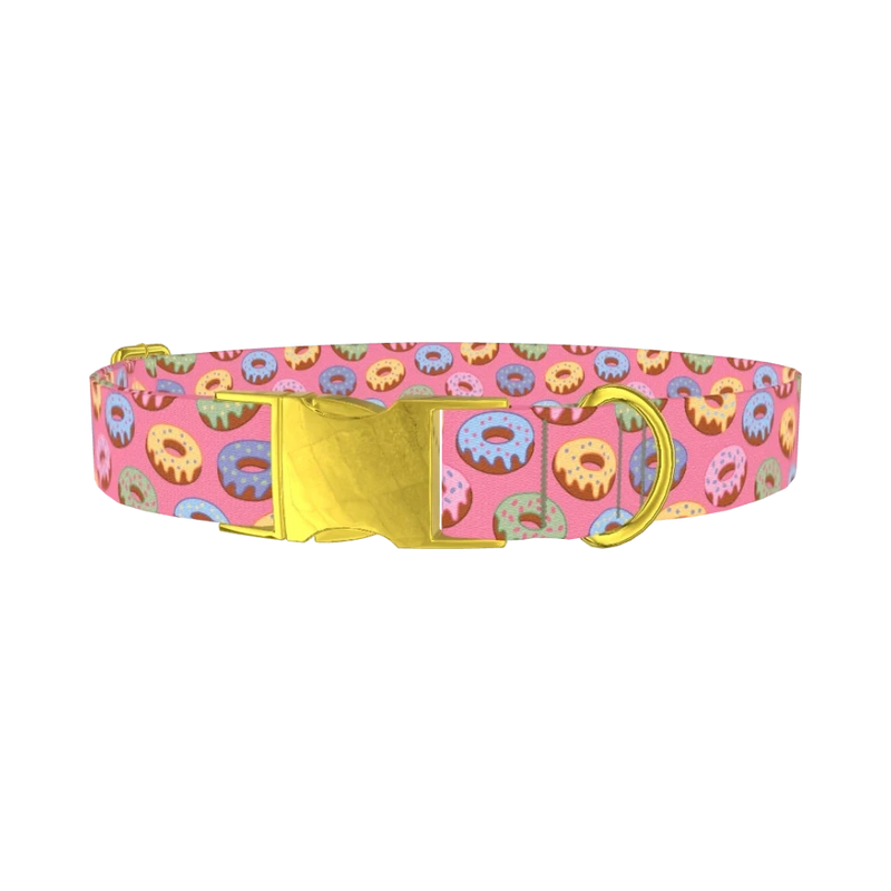 Colorful Donut Dog Collar - metal gold