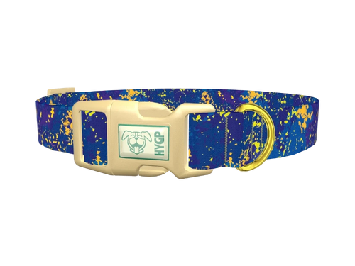 Abstract Blue Paint Dog Collar