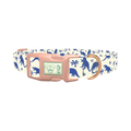 Blue Dinosaur Jungle Dog Collar - plastic rose gold