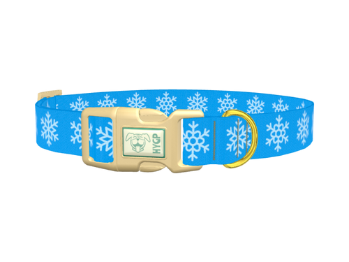 Blue Snowflake Pattern Dog Collar