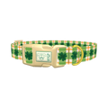 Plaid Clover Dog Collar - plastic gold