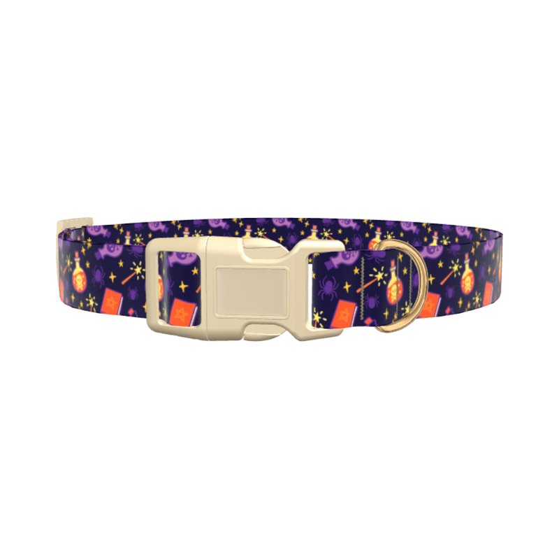 Halloween Witch Potion Dog Collar - plastic rose gold
