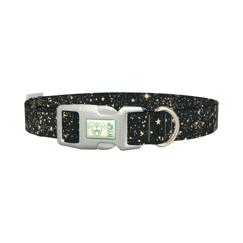 Space Star Dog Collar - plastic silver