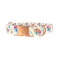 Colorful Floral Bouquet Dog Collar - metal rose gold