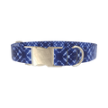 Indigo Tie-Dye Dog Collar - metal gold