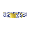 Navy Geometric Shapes Dog Collar - metal gold