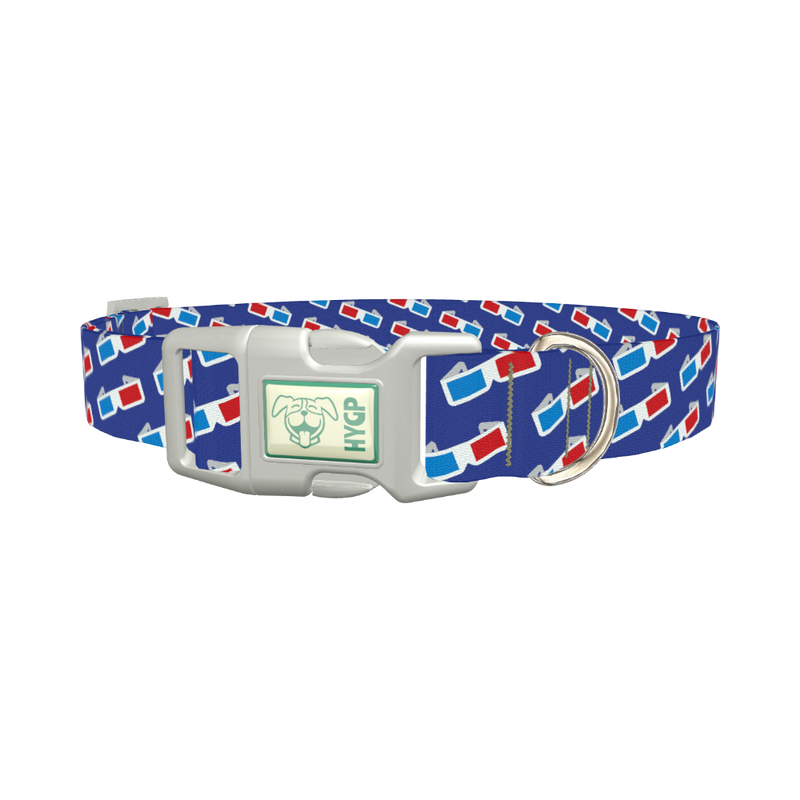 Cinema Glasses Dog Collar - plastic silver