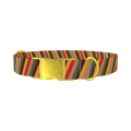 Geometric Striped Dog Collar - metal gold