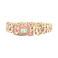 Cartoon Dino Volcano Dog Collar - plastic rose gold