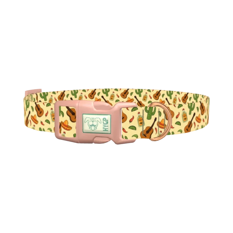 Mexican Fiesta Dog Collar - plastic rose gold
