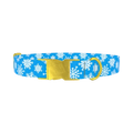 Blue Festive Snowflake Dog Collar - metal gold