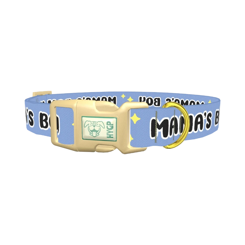 Mamas Boy Dog Collar - plastic gold