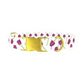 Purple Tulip Floral Dog Collar - metal gold