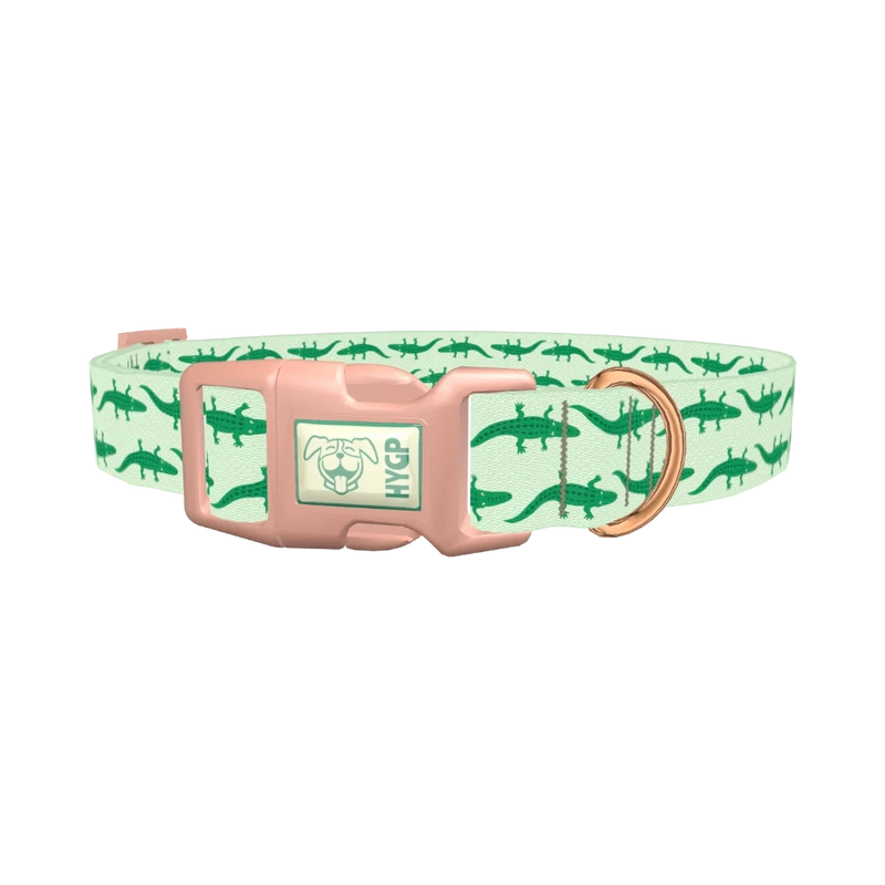 Crocodile Pattern Dog Collar - plastic rose gold