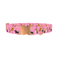 Christmas Dogs Dog Collar - metal rose gold
