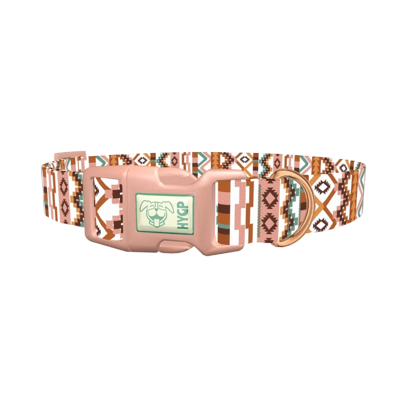 Geometric Ikat Dog Collar - plastic rose gold
