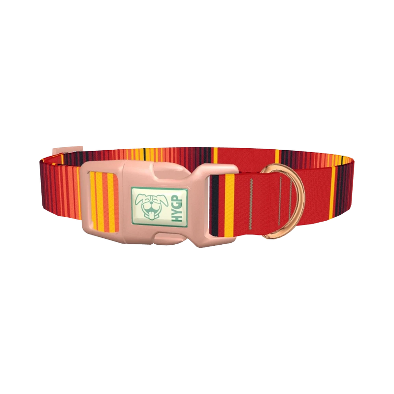 Mexican Red Stripe Dog Collar - plastic rose gold