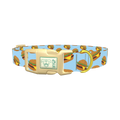 Burger Pattern Dog Collar - plastic gold
