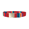 Striped Rainbow Dog Collar - metal silver