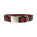Warning Sign Dog Collar - metal silver