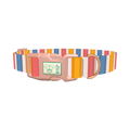Yellow Pink Blue Striped Dog Collar - plastic rose gold