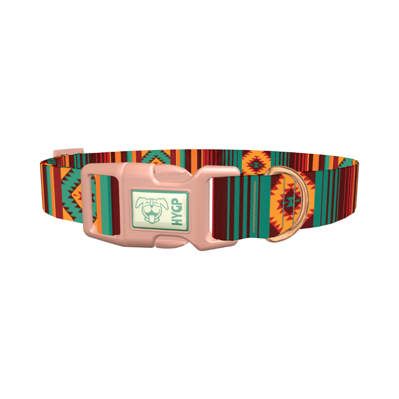 Tribal Stripes Dog Collar - plastic rose gold