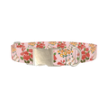 Pink Floral Bouquet Dog Collar - metal silver