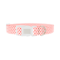Red Polka Dot Dog Collar - plastic silver
