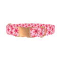 Floral Heart Dog Collar - metal rose gold