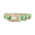 Dinosaur Cycling Dog Collar - plastic rose gold