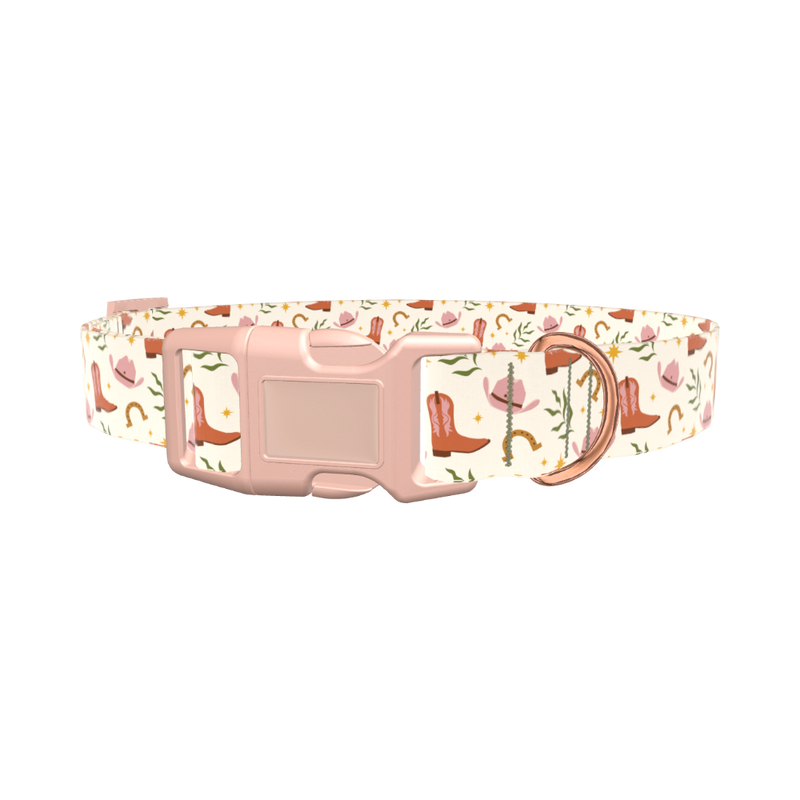 Western Hat Stars Dog Collar - plastic silver