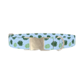 Tropical Jungle Leaves Dog Collar - metal silver