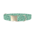 Cucumber Pattern Dog Collar - metal silver