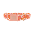 Orange Floral Burst Dog Collar - plastic rose gold