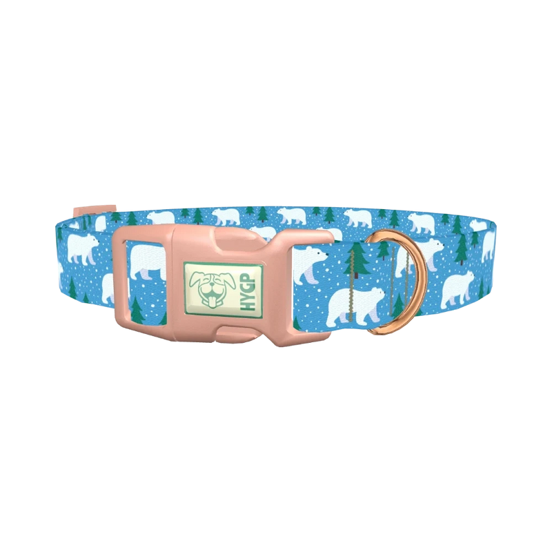 Winter Bear Dog Collar - plastic rose gold