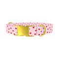 Red Heart Dog Collar - metal gold