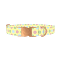 Pastel Polka Dot Pattern Dog Collar - metal rose gold