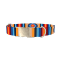 Aztec Geometric Dog Collar - metal silver