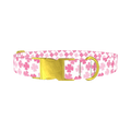 Pink Clover Dog Collar - metal gold