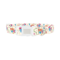 Colorful Floral Bouquet Dog Collar - plastic silver