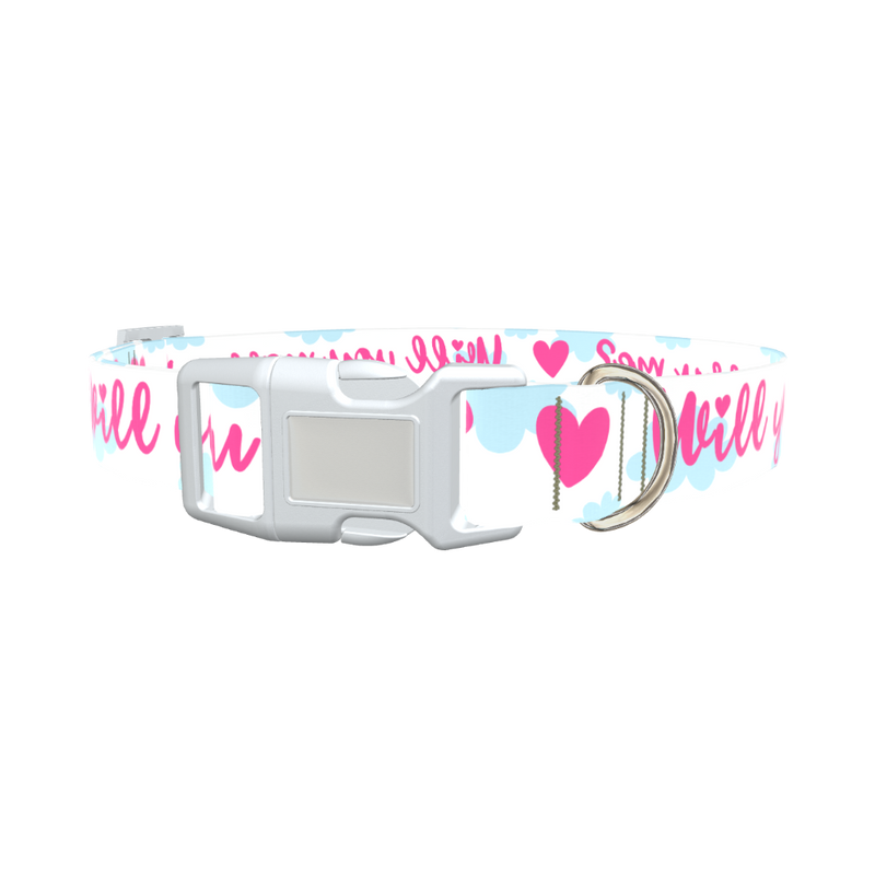 Romantic Heart Dog Collar - plastic gold