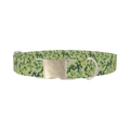 Green Jungle Camo Dog Collar - metal silver