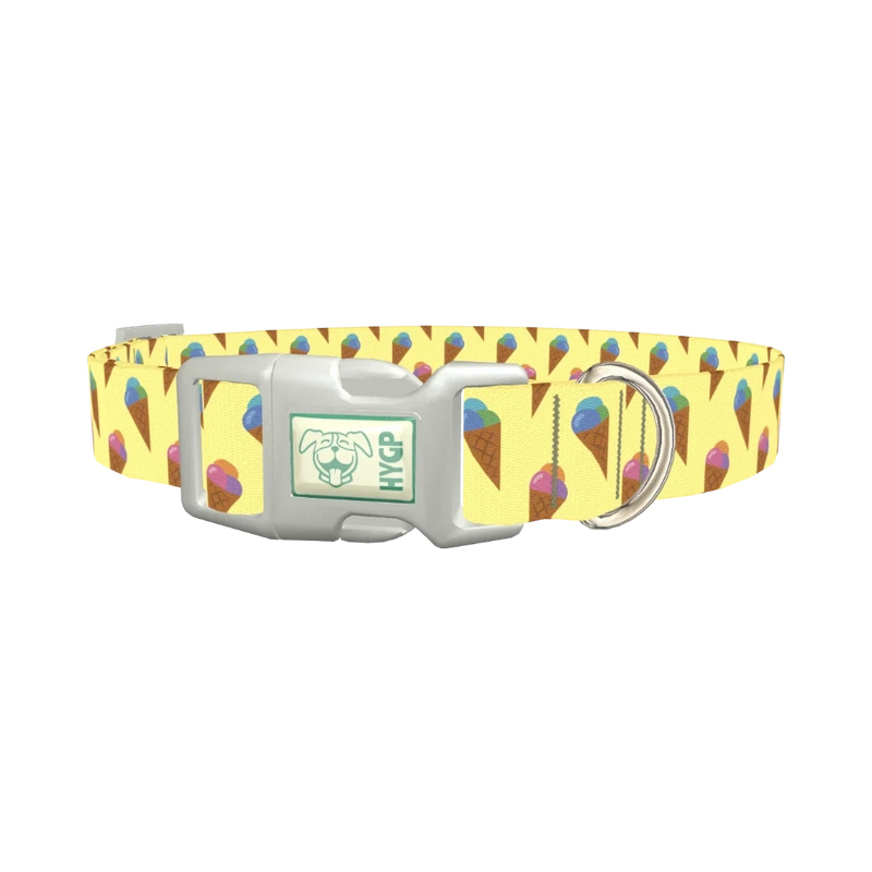 Ice Cream Cone Dog Collar - plastic silver