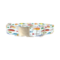 Colorful Lure Pattern Dog Collar - metal silver