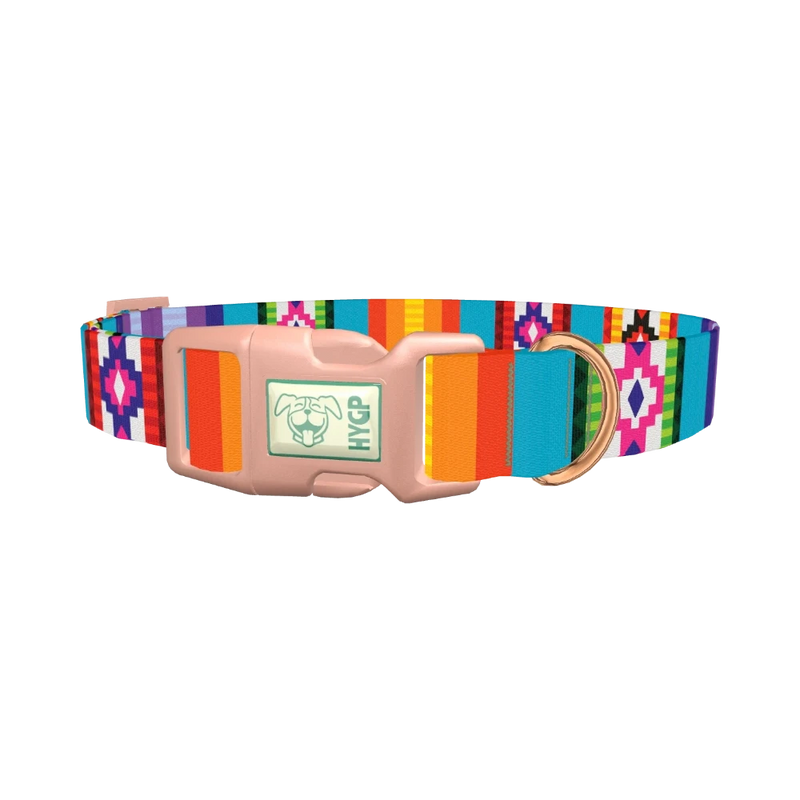 Tribal Aztec Stripe Dog Collar - plastic rose gold