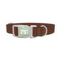 Cross Plaid Dog Collar - plastic silver